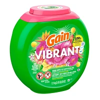 Capsules de détergent à lessive Gain Flings grande taille, 3 en 1 avec Febreze et Oxi, parfum Vibrant, 25 capsules 25CT