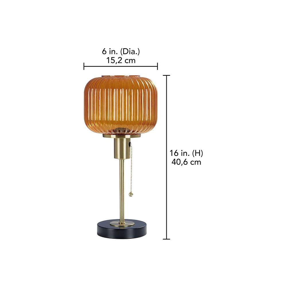 HOMETRENDS Table Lamp, 16 in., black/brass