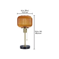 HOMETRENDS Table Lamp, 16 in., black/brass