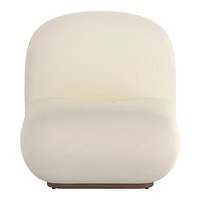 Contemporary Boucle Fabric Accent Chair - Ivory