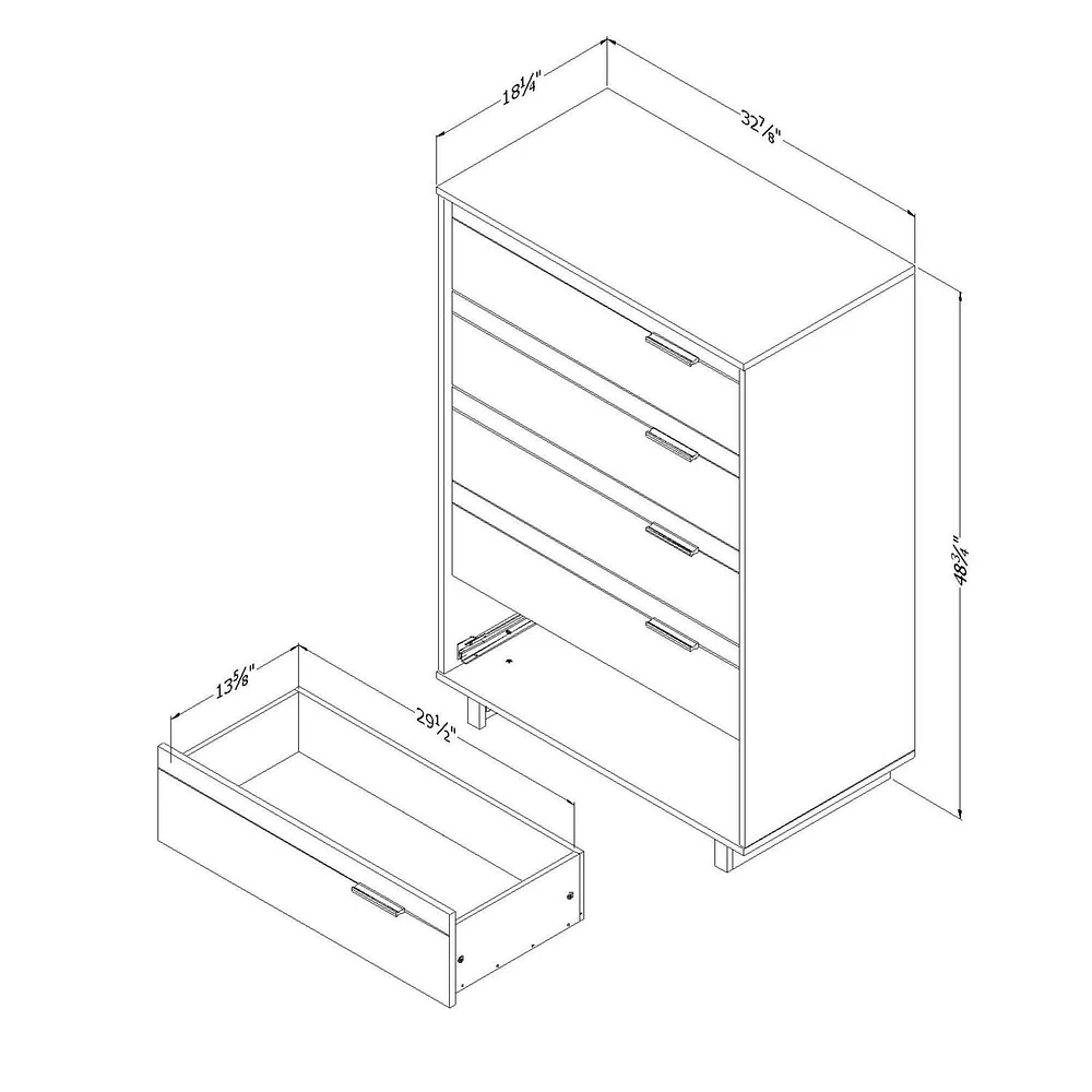 South Shore Fynn Commode 5 tiroirs