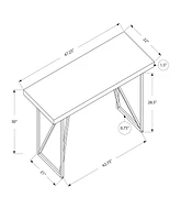 Monarch Specialties Computer Desk, Home Office, Laptop, 48"l, Work, Metal, Laminate, White, Grey, Contemporary, Modern