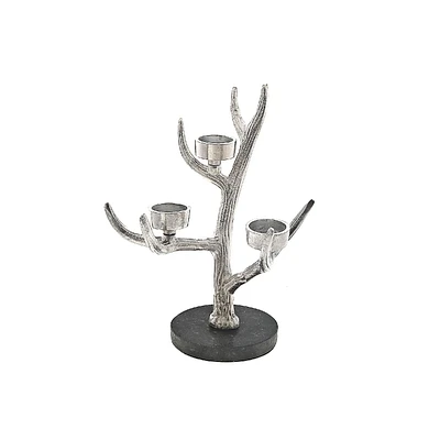 Christmas Antler On Marble With 3 Tealight Holder