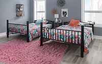 Conrad Full over Full Metal Bunkbed, Black