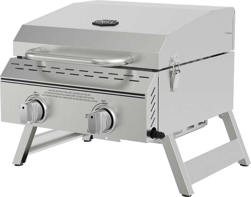Expert Grill 2 Burner Tabletop Propane Gas Grill in Stainless Steel