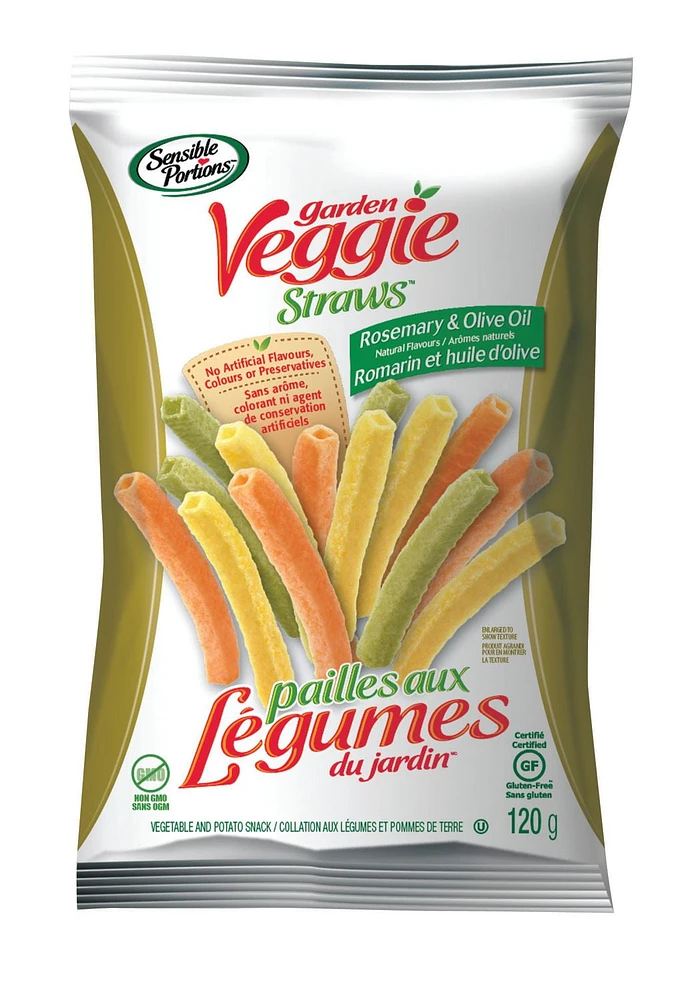 Sensible Portions Garden Veggie Straws Rosemary & Olive Oil, 120 g , Veggies Straws