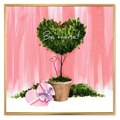 Designart Plante d'intérieur de la Saint-Valentin en forme de coeur ART MURAL À CADRE FLOTTÉ