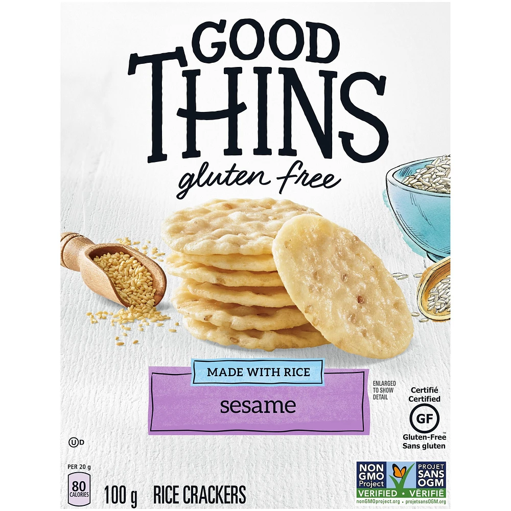 Good Thins, Sesame, Gluten Free Rice Crackers, 100 g