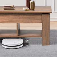 Homycasa Table basse de salon avec plateau relevable pour gagner de l'espace, noyer