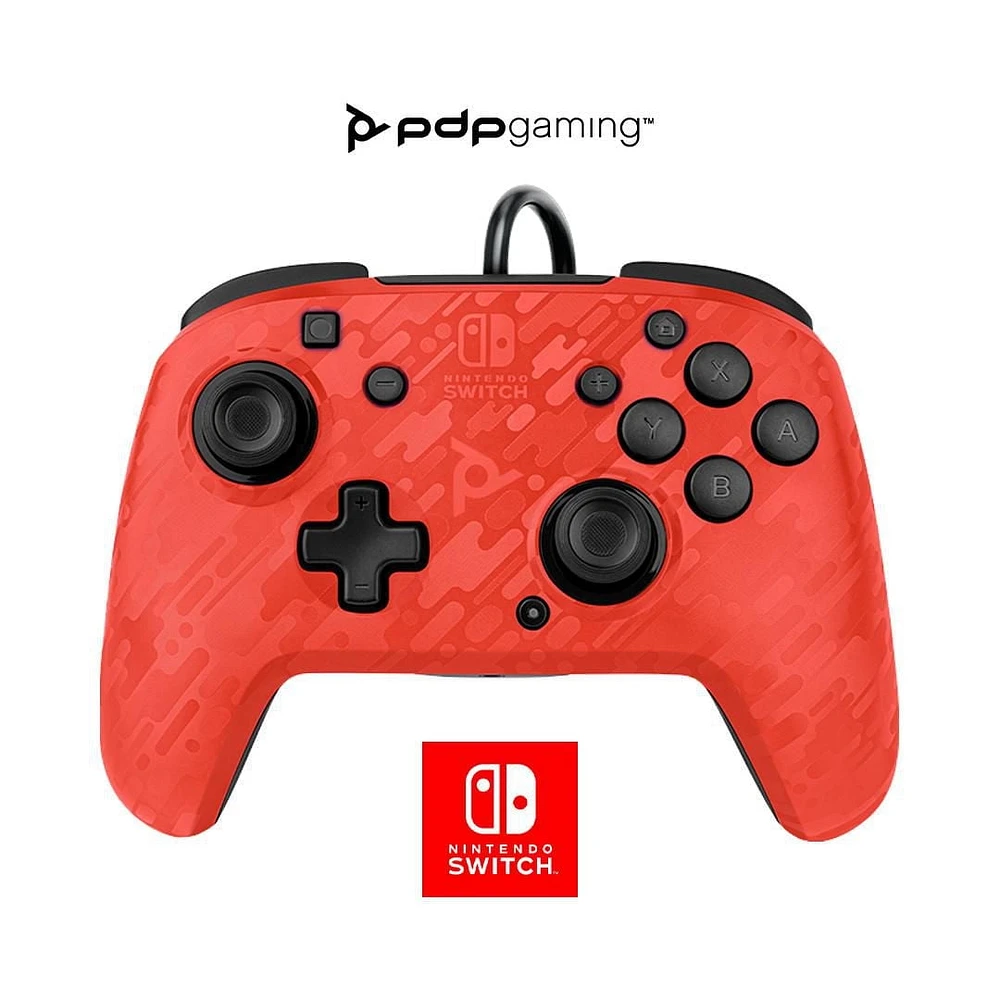 Manette avec fil audio Faceoff™ Deluxe+ pour Nintendo Switch- Camouflage Rogue