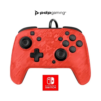 Manette avec fil audio Faceoff™ Deluxe+  pour Nintendo Switch- Camouflage Rogue