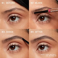 NYX Professional Makeup Blade & Shade, Dual Edged Brow Pencil, 16 hour wear