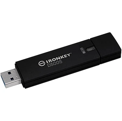 Kingston Ironkey D500S 8GB Encrypted Flash Drive | Dual Hidden Partition | FIPS 140-3 Level 3 | XTS-AES 256-bit | BadUSB and Brute Force Protection | Multi-Pin Option | IKD500S/8GB