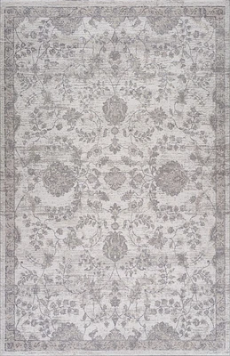Tapis d'interieur classique Atlas Rug Branch, beige gris, motif floral - Salon, chambre, salle a manger et cuisine