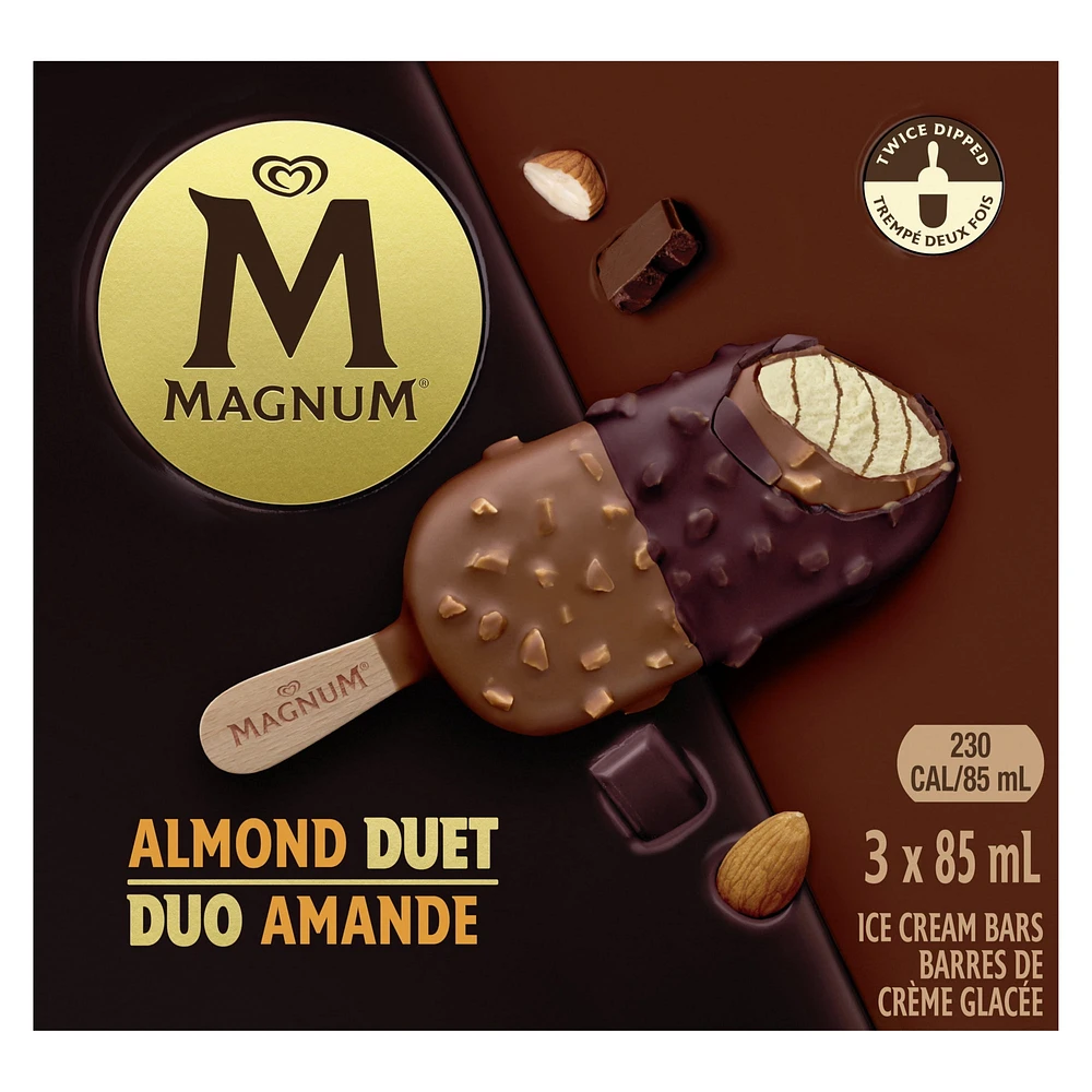 Magnum Almond Duet Ice Cream Bars, 85 ml Ice Cream Bars