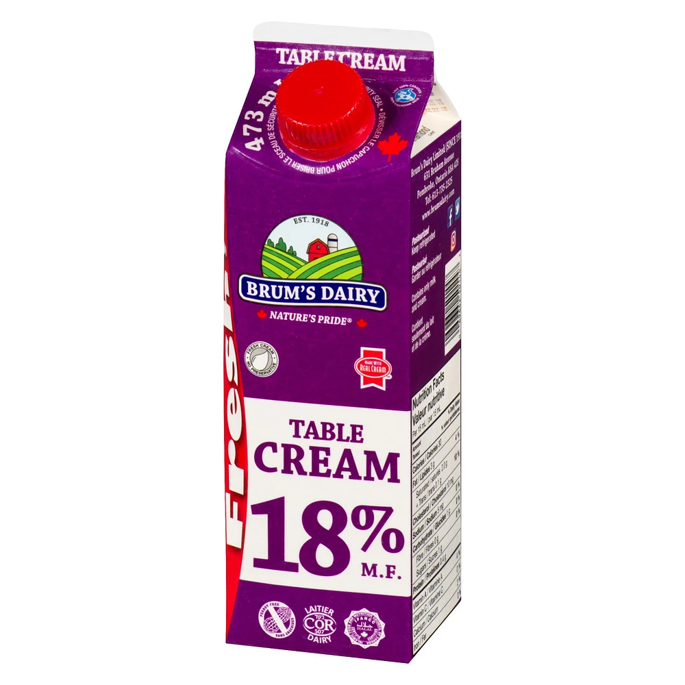 Crème de table à 18 % M.G. de Brum's Carton de 500 ml