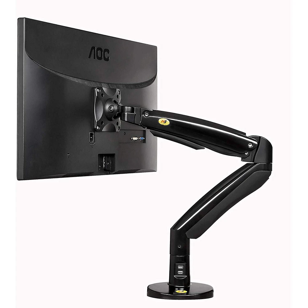 North Bayou 22"-35" Gas Strut Monitor Desktop Mount with USB Port - F100A