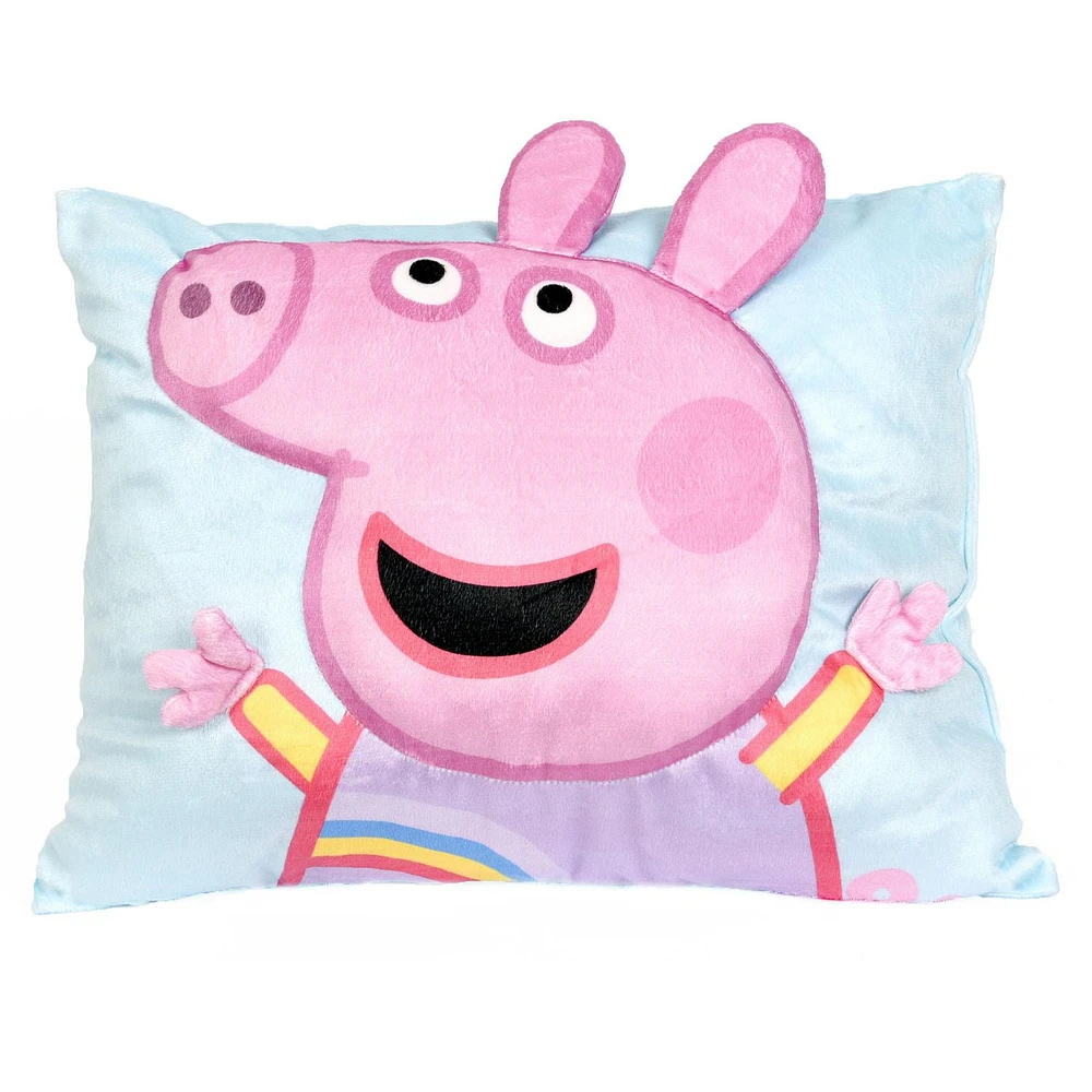 Peppa Pig Coussin décoratif 3D pour enfants Coussin 13po x 16po