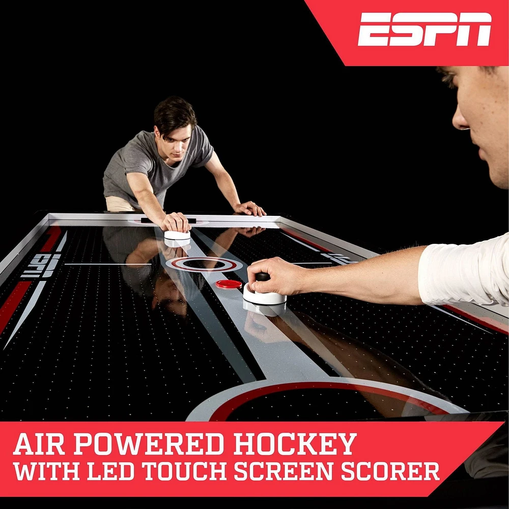 ESPN Premium 84 Inch Air Powered Hockey Table with LED Touch Screen Scorer