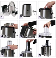 Total Chef 700W Juicin' Power Juicer, Surgical Steel Blade for Fast & Efficient Juicing
