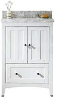 American Imaginations -in. W Floor Mount White Vanity Set For 3H4-in. Drilling Black Galaxy Top Biscuit UM Sink AI