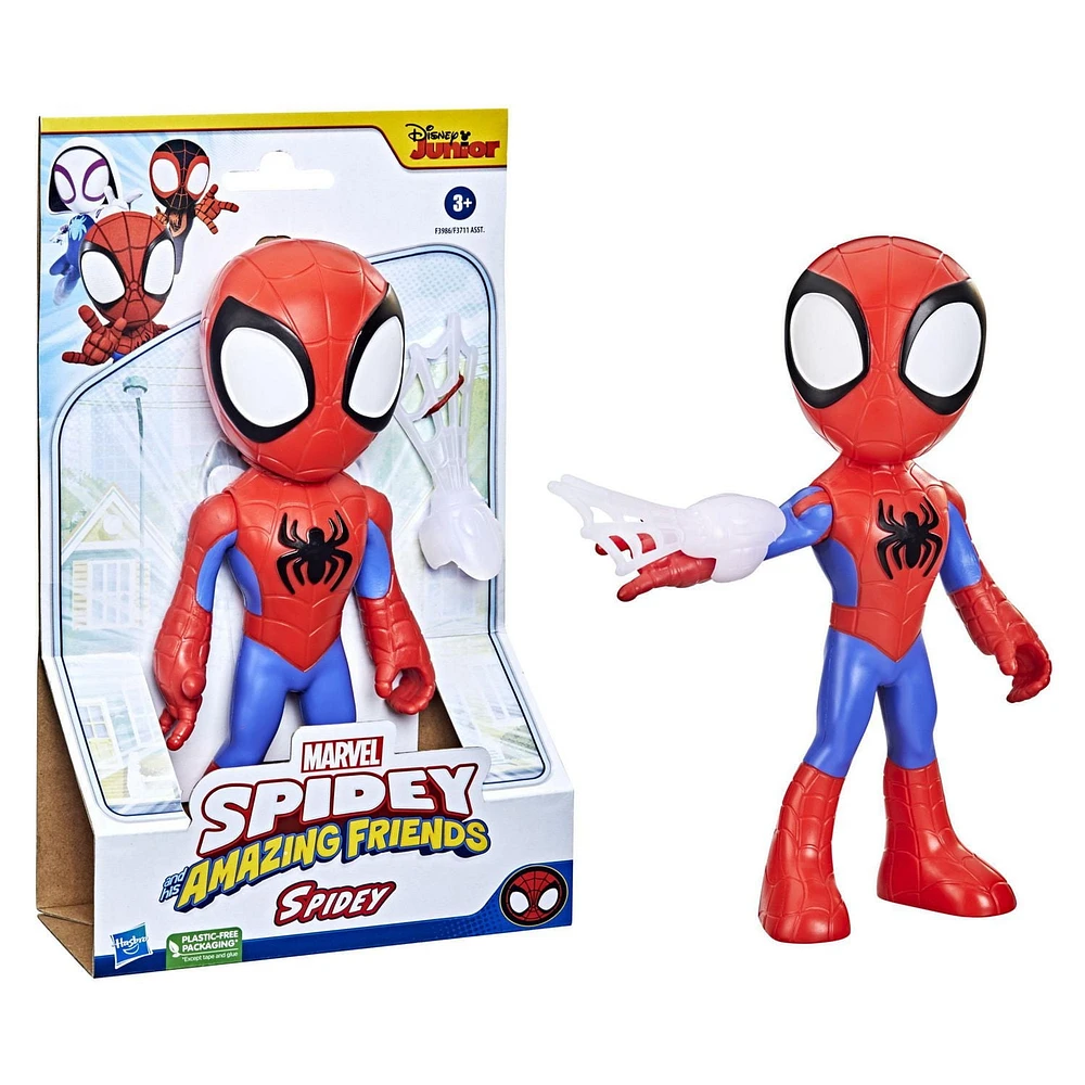 Marvel Spidey and His Amazing Friends, Spidey de 22,5 cm, figurine de super-héros format géant pour enfants à partir de 3 ans