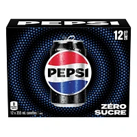 Pepsi Zero Sugar Cola, 355ml Cans, 12 Pack, 12x355mL