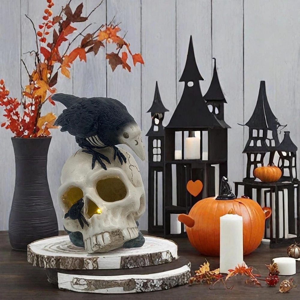 RESIN SKULL CROW TT