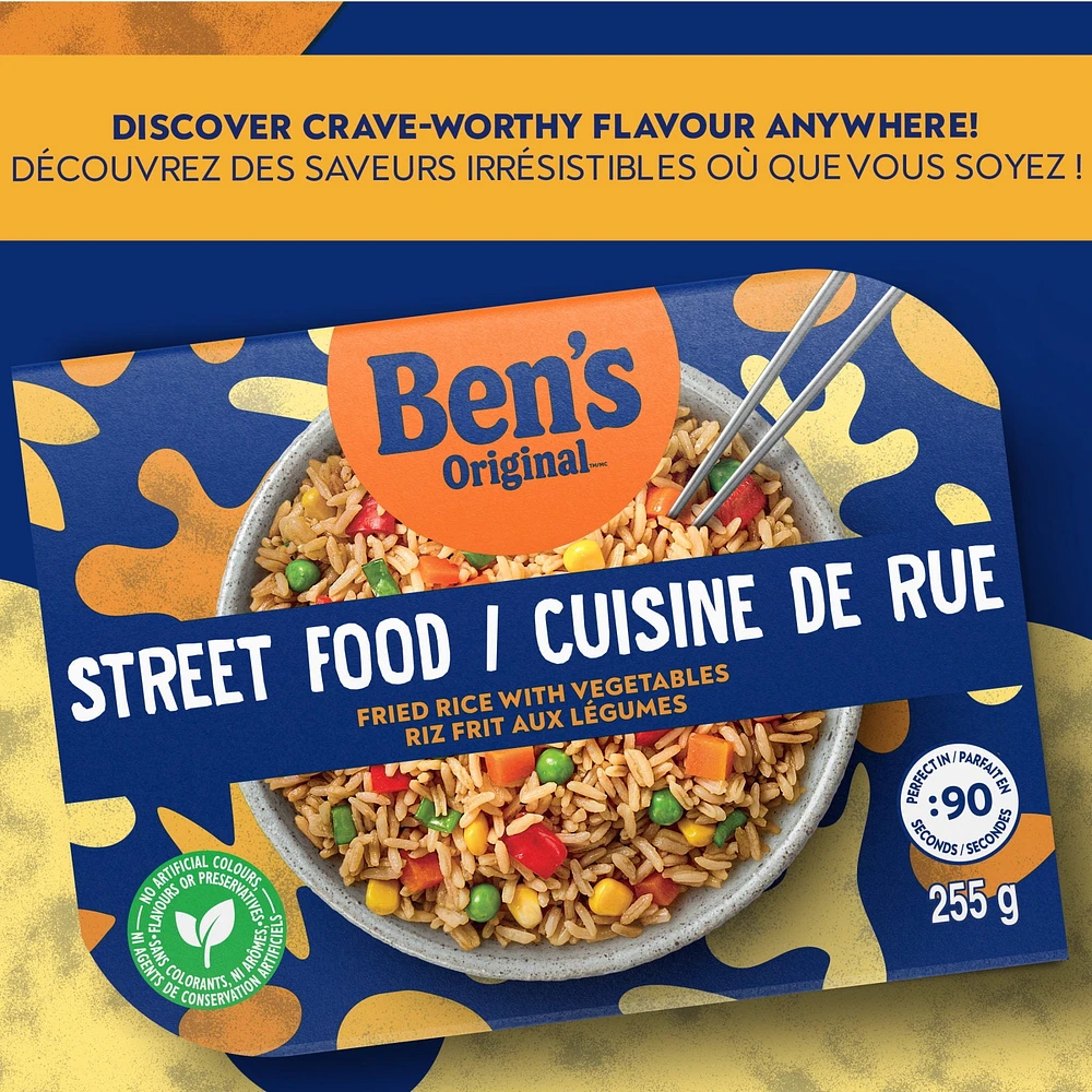 BEN'S ORIGINAL Cuisine de Rue Riz Frit aux Légumes, Plat Préparé, au Micro-ondes en 90 Secondes, 255 g Ben's Original Street Food Riz Frit aux Legumes