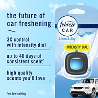 Febreze Car Air Freshener, Odor-Fighting Automotive Vent Clip, Linen & Sky Scent, 2ML