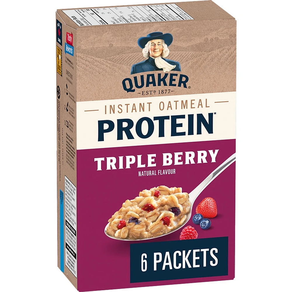 Quaker High Protein Triple Berry Instant Oatmeal, 228g