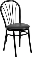 Flash Furniture Hercules Metal Dining Chair in Black and Burgundy