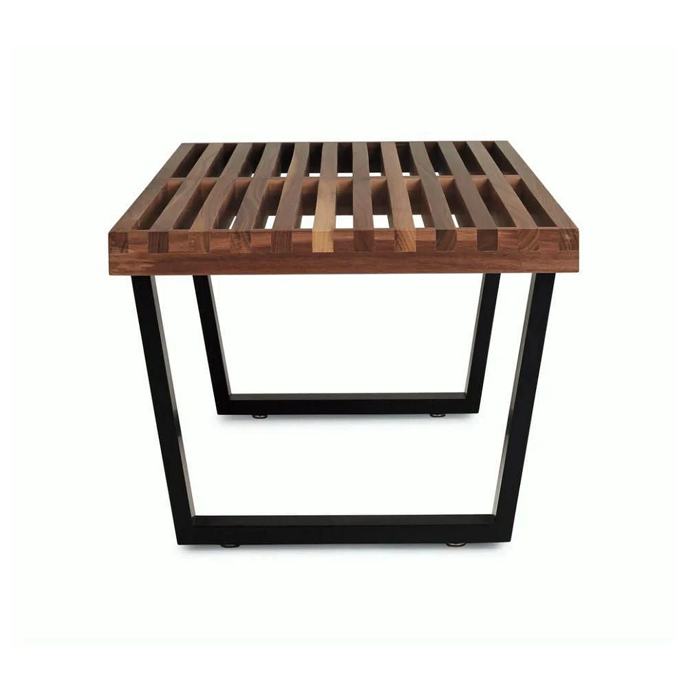 Banc Nelson en bois de frêne massif et pieds en bois noirci