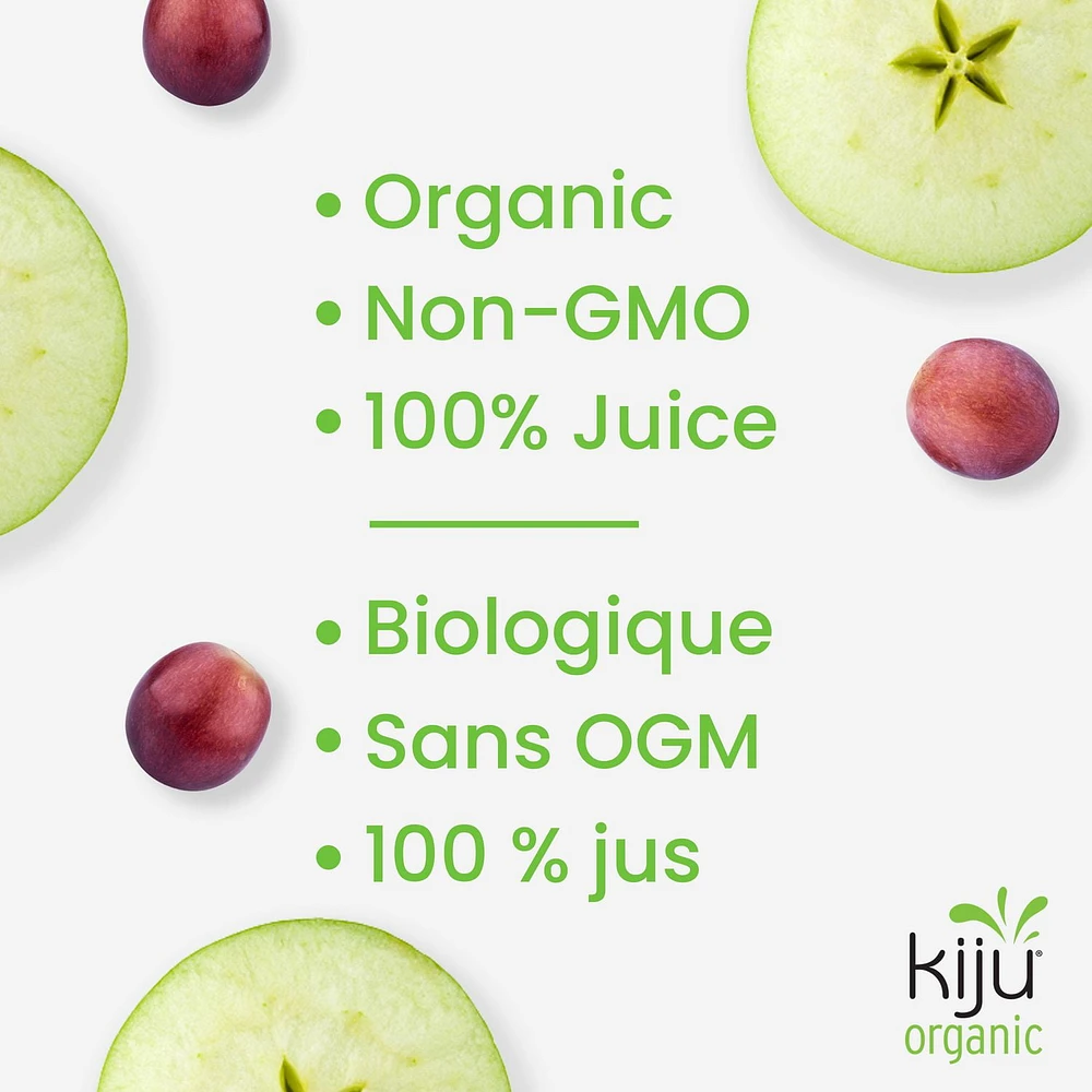 Kiju Organic Apple Grape Fruit Juice Boxes, 4 x 200 ML