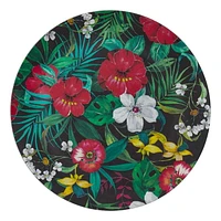 Bambou Noyer FloralAssiette 26 cm, Ensemble de 4