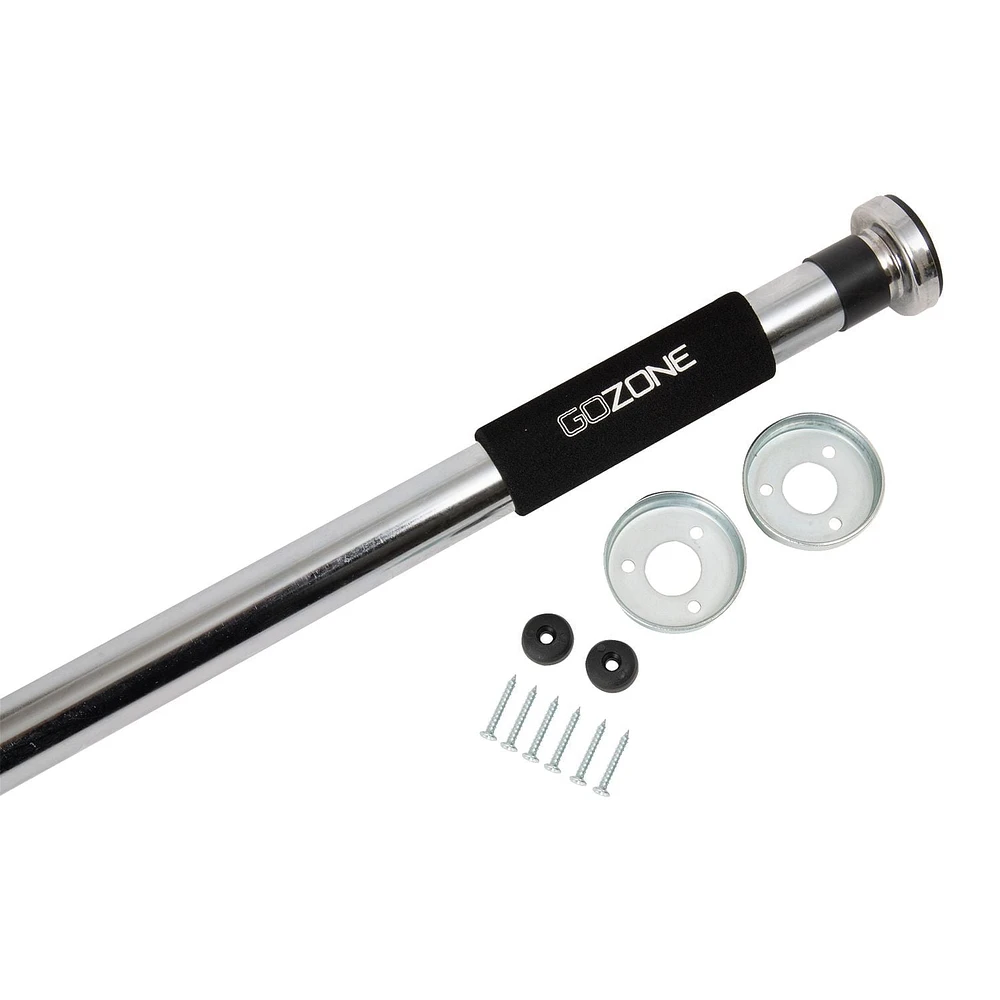 GoZone Pull-Up Bar – Silver/Black, Non-slip hand grips