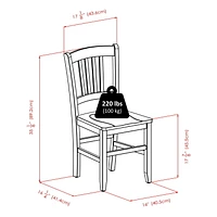 Ens. 2 pièces chaise à dossier en lattes Madison de Winsome