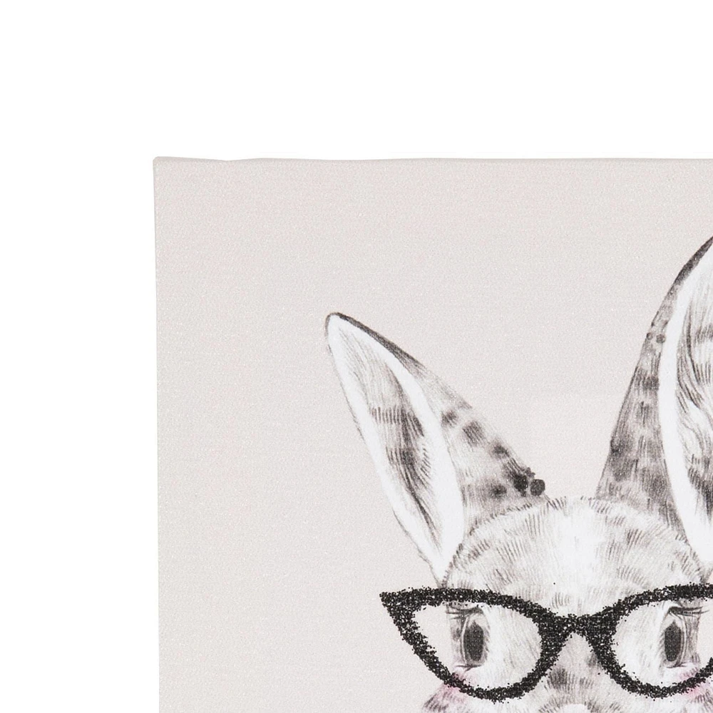 Bunny Embellished Canvas, 6in W x 6in H