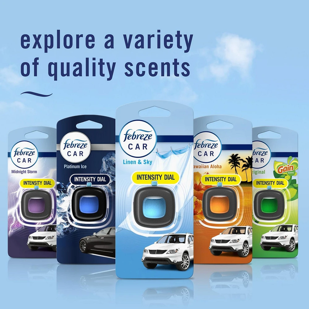 Febreze Car Air Freshener, Odor-Fighting Automotive Vent Clip, Linen & Sky Scent, 2ML