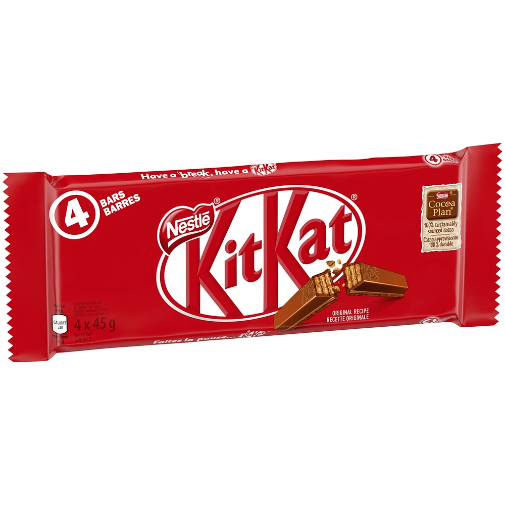 NESTLÉ KITKAT Milk Chocolate Wafer Bars 4-Pack 4 x 45g, 4 x 45 G