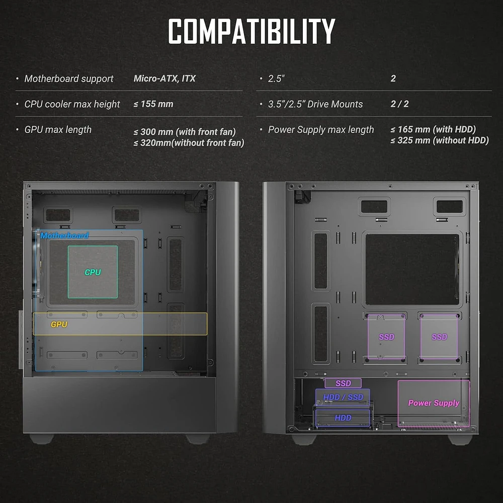 ANTEC NX500M MID-TOWER GAMING CASE, MICRO-ATX,ITX