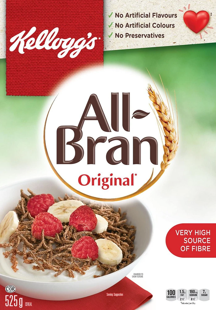 Kellogg's All-Bran Original Cereal, 525g