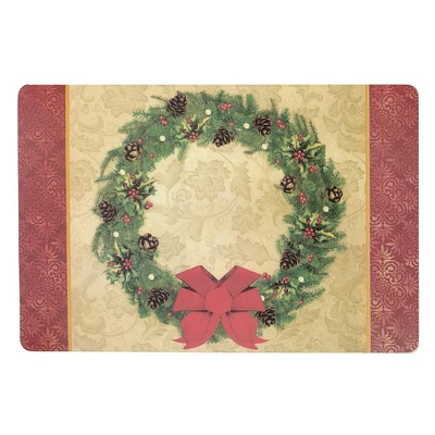 Eva Placemat (Couronne De Noël) (12 X 18) - Ensemble De 12