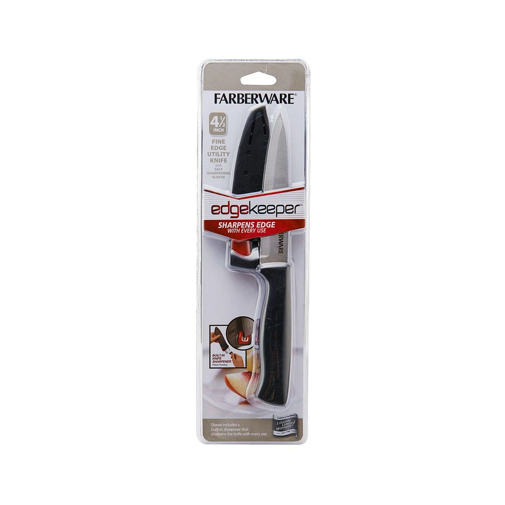 Farberware 4.5 Utility Knife with Self Sharpening Sleeve, Utility Knife