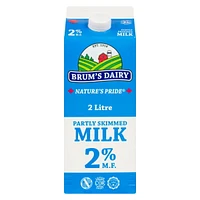 Brum's 2% M.F Partly Skimmed Milk.