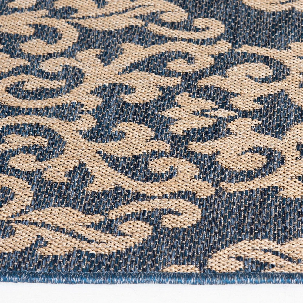 Tapis tissé bleu cobalt et crème Smithleighs