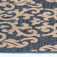 Tapis tissé bleu cobalt et crème Smithleighs