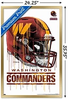 NFL Washington Commanders - Drip Helmet 22 Wall Poster, 14.725" x 22.375" Framed