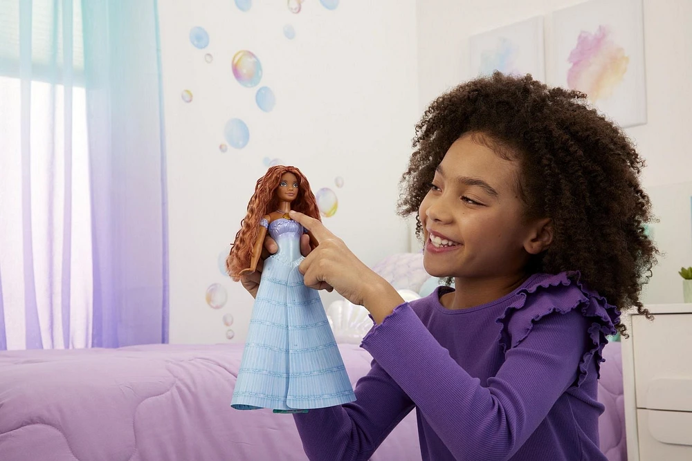 Poupée mode Ariel Transformable La Petite Sirène de ​Disney, transformation d’humaine en sirène, jouets inspirés du film Âges 3+