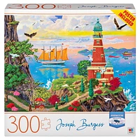 Artiste Joseph Burgess, puzzle adulte de 300 pièces, Visiteurs se rendant au phare, carton bleu de haute qualité